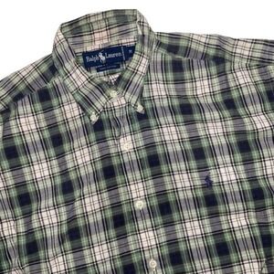 Ralph Lauren Shirt Mens XL Madras Plaid Casual Button Up Short Sleeve Cotto